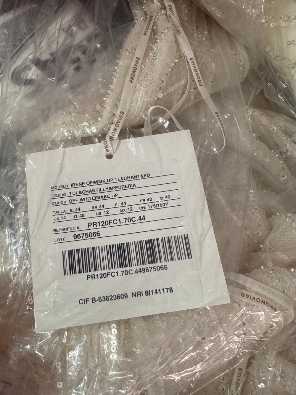 Pronovias Irene Champagne-Beaded Cape Sheath Wedding Gown Size 12 Nwt - Picture 5 of 5